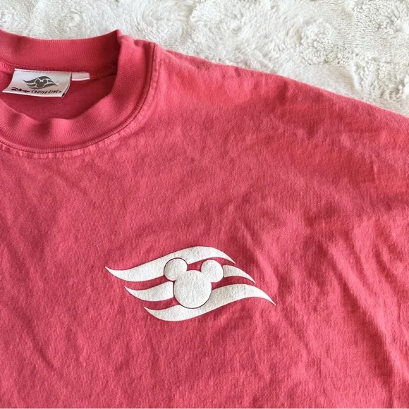 Vintage Disney Cruise Line Spirit Jersey Adult Small Pink Spell Out DCL Mickey - Picture 9 of 12